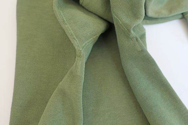 Vintage 1960s Moss Green Faded Cotton Crew Neck Sweatshirt Small