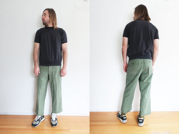 vintage army pants / OG 107 pants / 1960s OG 107 Cotton Sateen Side Tag Army Pants 30-32