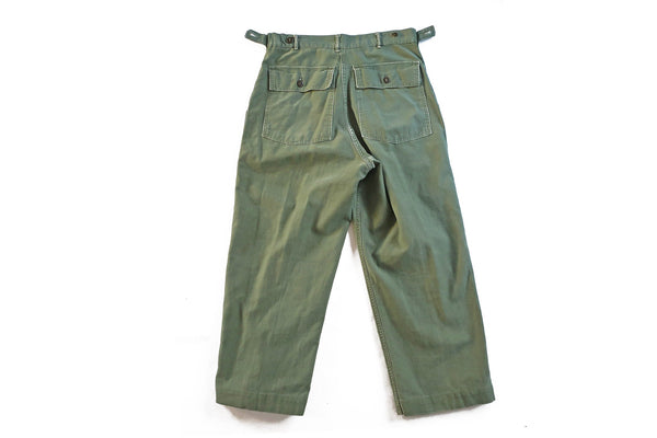 vintage army pants / OG 107 pants / 1960s OG 107 Cotton Sateen Side Tag Army Pants 30-32