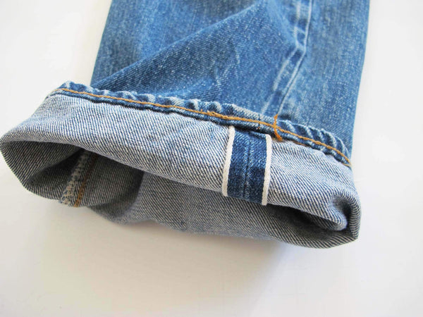 Vintage 1970s Levis 501 Selvedge Red Line Jeans 30 Waist - Number 6 Button - Single Stitch Back Pocket