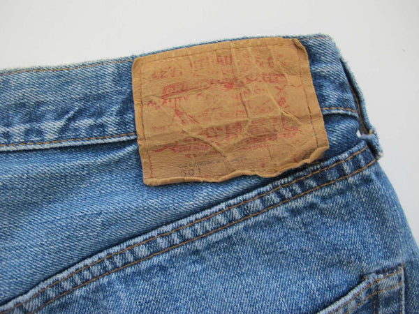 Vintage 1970s Levis 501 Selvedge Red Line Jeans 30 Waist - Number 6 Button - Single Stitch Back Pocket