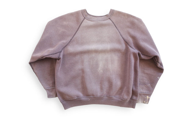 sun faded sweatshirt / vintage sweatshirt / 1970s Discus sun faded raglan gusset overstitch patina sweatshirt Medium