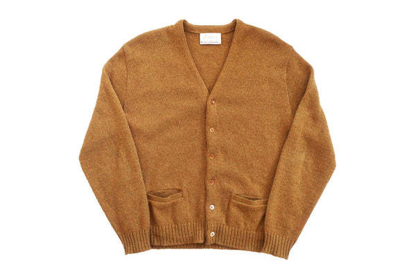 vintage cardigan / fuzzy cardigan / 1970s Jantzen dark mustard fuzzy wool  knit Kurt Cobain cardigan XL