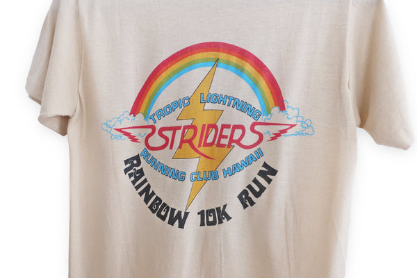 vintage Hawaii shirt / rainbow shirt / 1980s Tropic Thunder Running Club Hawaii rainbow t shirt Small