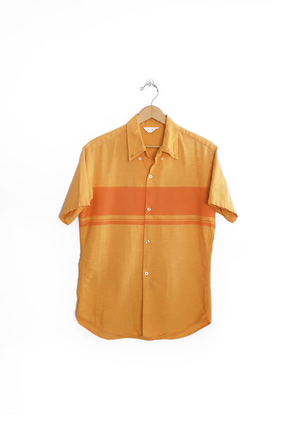 60s Penneys Towncraft Orange Competition Stripe Shirt Medium